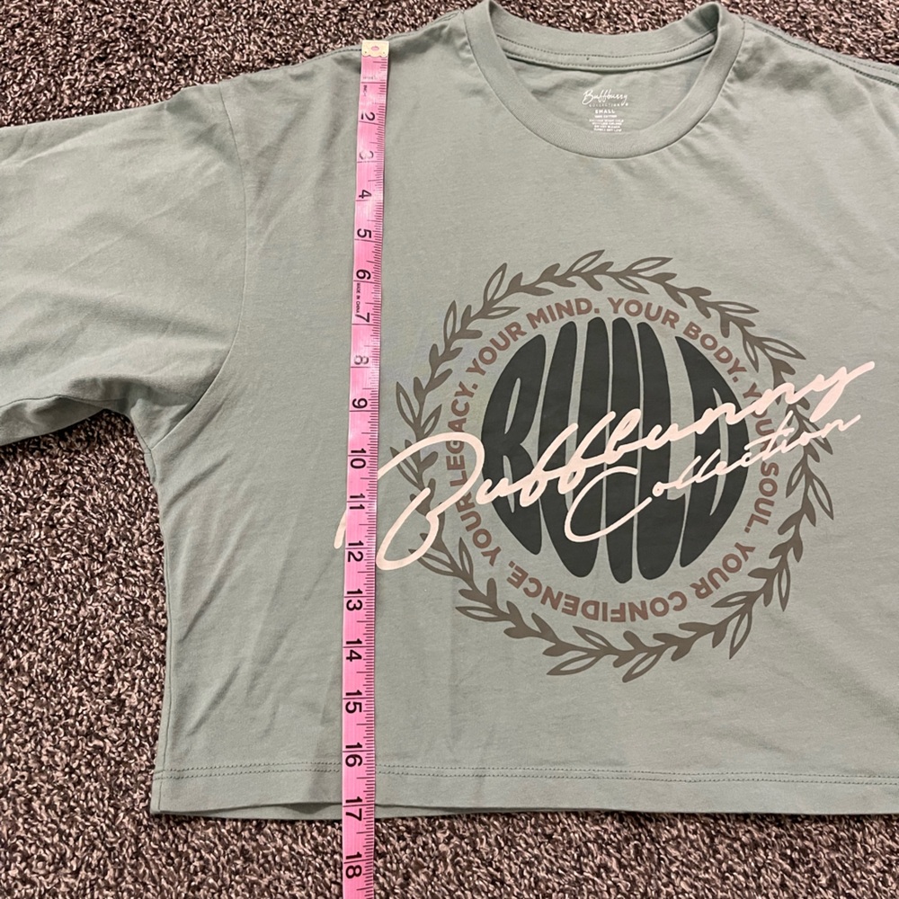 Buffbunny Build Crop Tee Arctic Moss | Size Small - Picture 5 of 5